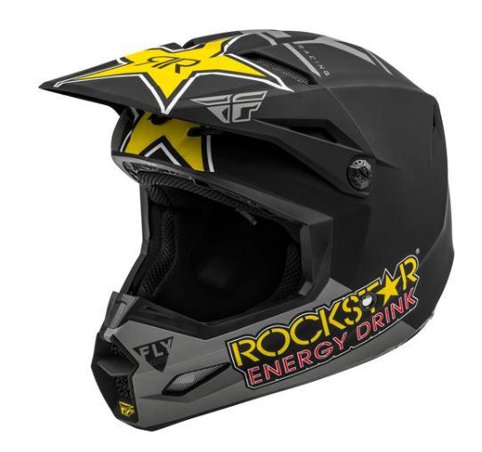 Шлем (кроссовый) FLY RACING KINETIC ROCKSTAR ECE серый/черный/желтый матовый (2020)