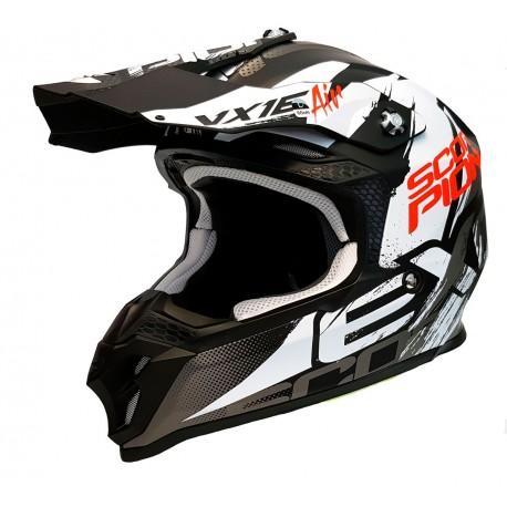 Шлем кроссовый SCORPION EXO VX-16 AIR ALBION matt black/white